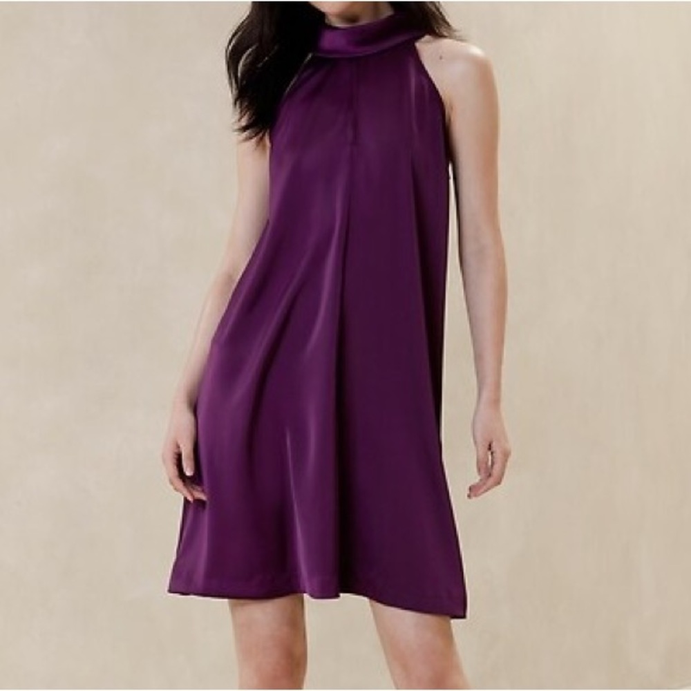 Banana Republic Satin Halter Dress